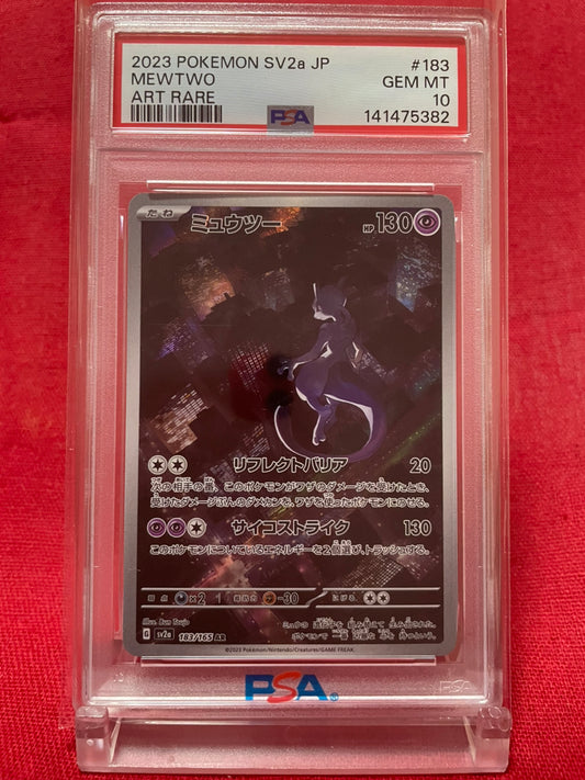 PSA 10 GEM MINT JAPANESE POKEMON 2023 MEWTWO 183/165 POKEMON CARD 151 SV2a